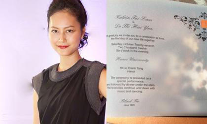 Bất ngờ xuất hiện thiệp cưới của Đỗ Hải Yến