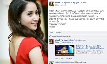 Khánh Thy mừng sinh nhật Chí Anh bằng clip cảm động