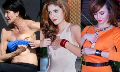 Ngượng 'chín mặt' khi sao vô tư 'chỉnh đốn' vòng một