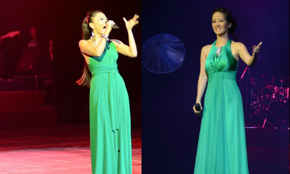 Hồng Nhung, Thu Minh "đụng" váy xanh trong đêm nhạc xưa