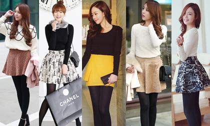 Chọn chân váy xòe điệu đà cho cô nàng mùa đông