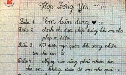 Cư dân mạng thích thú với bản hợp đồng yêu