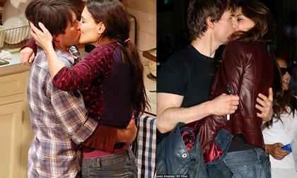 Katie Holmes hôn trai thắm thiết hơn hôn chồng cũ