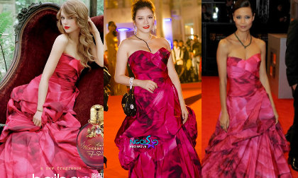 Lý Nhã Kỳ "đụng" váy hoa hồng với các mỹ nhân Hollywood