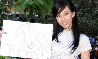 Lều Phương Anh dịu dàng đi từ thiện