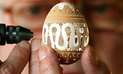 Kinh ngạc nghệ thuật điêu khắc trên vỏ trứng