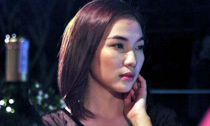 Quỳnh Thư “xuống tóc” tại phim trường