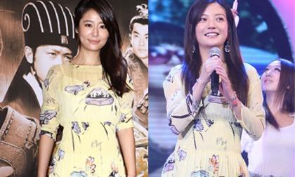 Lâm Tâm Như 'mặc lại' váy cũ của Triệu Vy đi họp báo