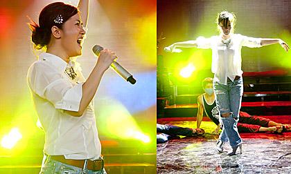 Hồng Nhung diện quần rách te tua, diễn cực sung trên sân khấu