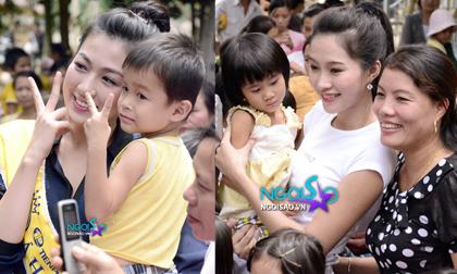 Bộ ba Hoa hậu, Á hậu rạng rỡ trong vòng vây của các em nhỏ