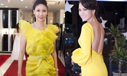 Hà Kiều Anh "đọ" dáng thanh trong váy vàng rực với Anh Thư