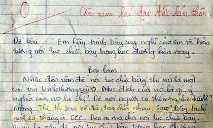 Giật mình vì bài văn tục tĩu của học sinh lớp 12