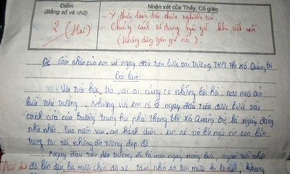 Bật cười với bài văn ‘ba mươi chín độ xê’ của học trò Quảng Trị