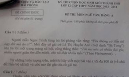 Ngọc Trinh, Bà Tưng vào đề thi Văn học sinh giỏi