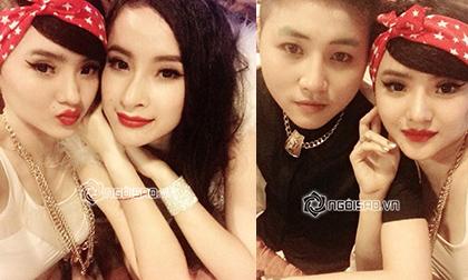 Chị em Angela Phương Trinh "đọ" môi đỏ sexy đi chơi Halloween