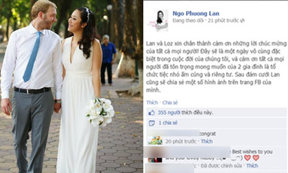 Ngô Phương Lan tung ảnh lãng mạn bên chồng trước ngày cưới