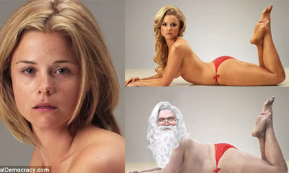 Mỹ nhân được "hô biến" thành ông già Noel chỉ sau 36 giây