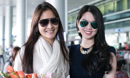 Ngọc Trinh rạng rỡ ra đón hoa hậu hoàn vũ Thái Lan