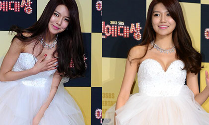 Soo Young (SNSD) "nổi bần bật" với "váy cưới" trên thảm đỏ
