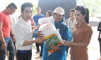 Quang Hà tất bận "chạy" từ thiện ở miền Trung trong một ngày