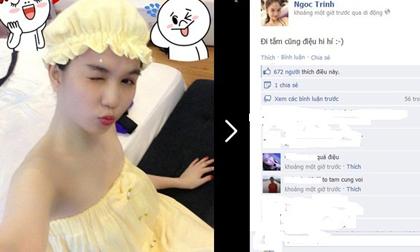 Ngọc Trinh khoe ảnh đi tắm cực yêu
