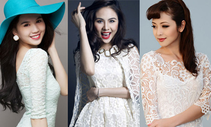 12 mỹ nhân Việt đẹp hút hồn với váy ren trắng
