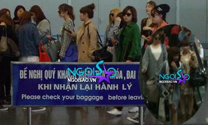 T-ara xuất hiện chớp nhoáng trong vòng vây fans ở sân bay Nội Bài