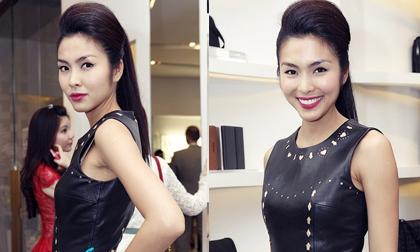 Hà Tăng bỗng "nổi loạn" với váy da bó, tóc mái bồng