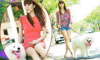 Ngọc Quyên tươi mát dắt thú cưng đi dạo sau scandal “500 triệu”