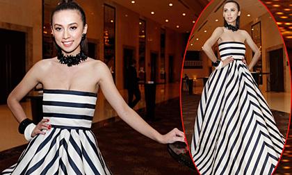 “Bạn gái Đan Trường” diện váy như người mẫu đi xem thời trang