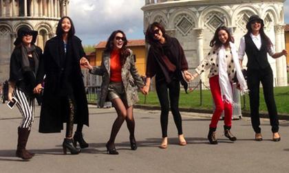 Trang Nhung cùng dàn chân dài Việt nhí nhảnh ở Ý