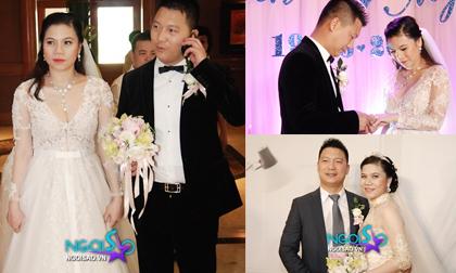 Mỹ Dung mang bầu 5 tháng vẫn rạng rỡ trong váy cưới ren trắng