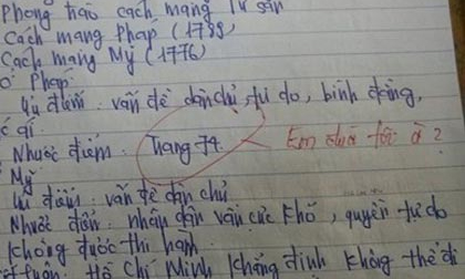 Bài kiểm tra lịch sử 'bá đạo'