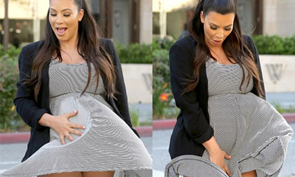 Kim "siêu vòng ba" suýt lộ hàng vì gió thổi tốc váy