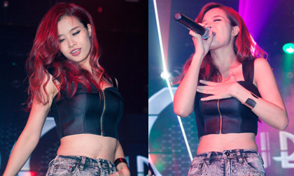 Đông Nhi lộ eo ngấn mỡ