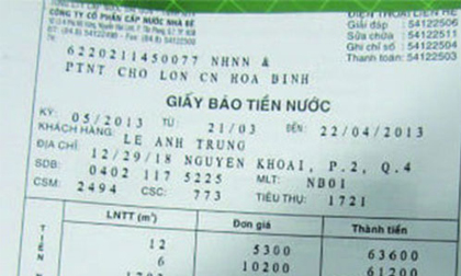 Gia đình có hóa đơn tiền nước 22 triệu/tháng tại TP.HCM