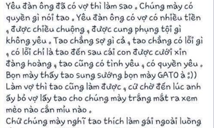 "Tuyên ngôn cướp chồng" siêu trơ trẽn gây sốt cộng đồng mạng