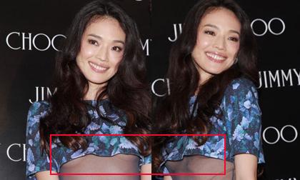 Thư Kỳ diện áo quá ngắn, "mấp mé" lộ ngực