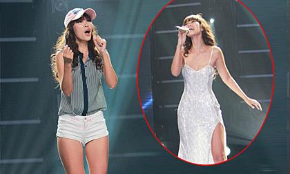 Hà Anh khoe chân dài sexy đi tập hát