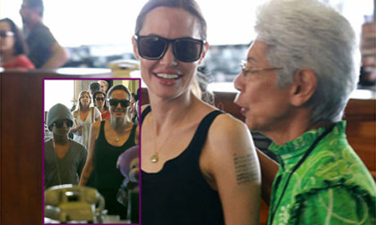 Jolie mặc khỏe khoắn, đưa con đi du lịch Hawaii