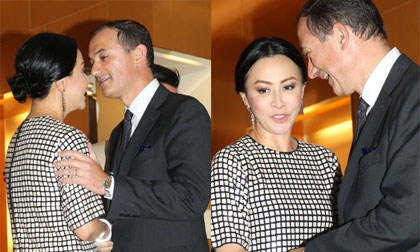 Vắng chồng, Lưu Gia Linh lại thân mật với trai ngoại quốc