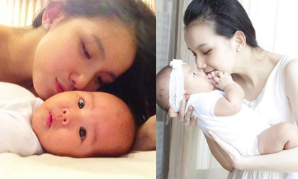 Lộ ảnh cận mặt công chúa nhỏ đáng yêu của HH Thùy Lâm