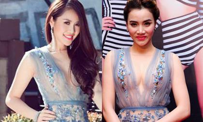 Quế Vân "mượn" váy xuyên thấu của Trang Nhung sang Mỹ thi hoa hậu