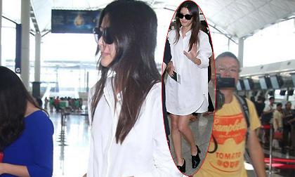 Jeon Ji Hyun như không mặc quần tại sân bay