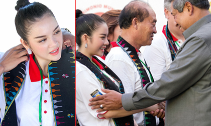 Lý Nhã Kỳ giản dị áo thun trắng gặp gỡ tổng thống Indonesia