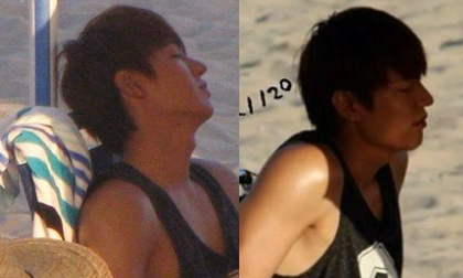 Lee Min Ho mệt mỏi ngủ gật bên bờ biển 