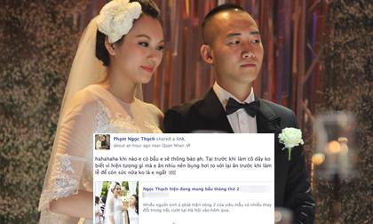 Ngọc Thạch bác bỏ tin đồn "lộ" bụng bầu trong đám cưới