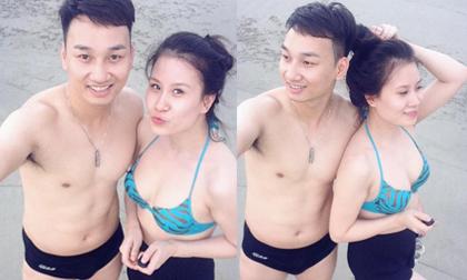 Người yêu Thành Trung khoe da trắng ngần bên bờ biển quê hương anh