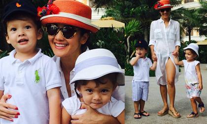 Thêm ảnh cận mặt cực yêu của hai con sinh đôi nhà Hồng Nhung