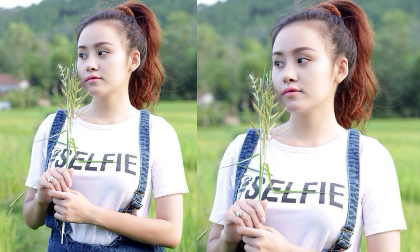 Bà Tưng đẹp thơ ngây thánh thiện giữa đồng ruộng